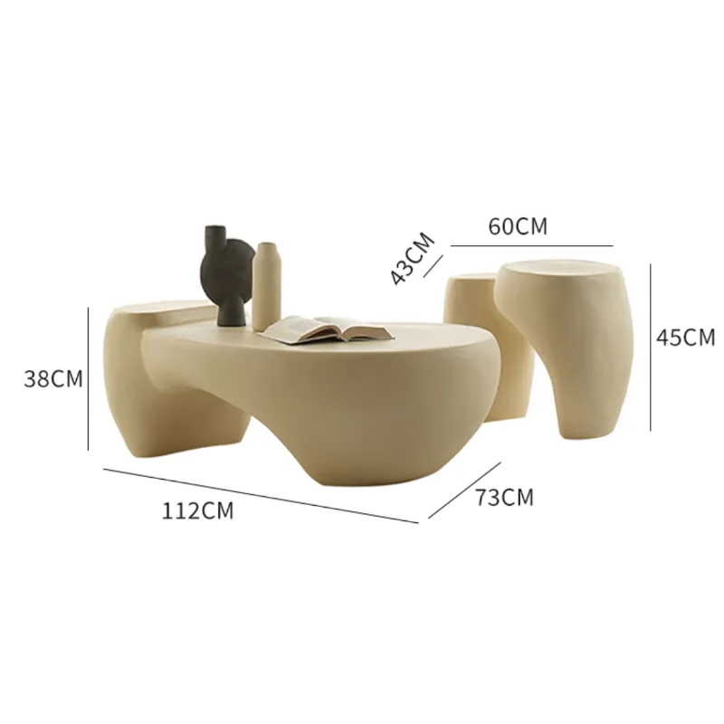 ⁕rFRP Combination Coffee Table Modern Style Color Customizable Durable for Indoor Living Room Mall Lounge Stylish Appeal