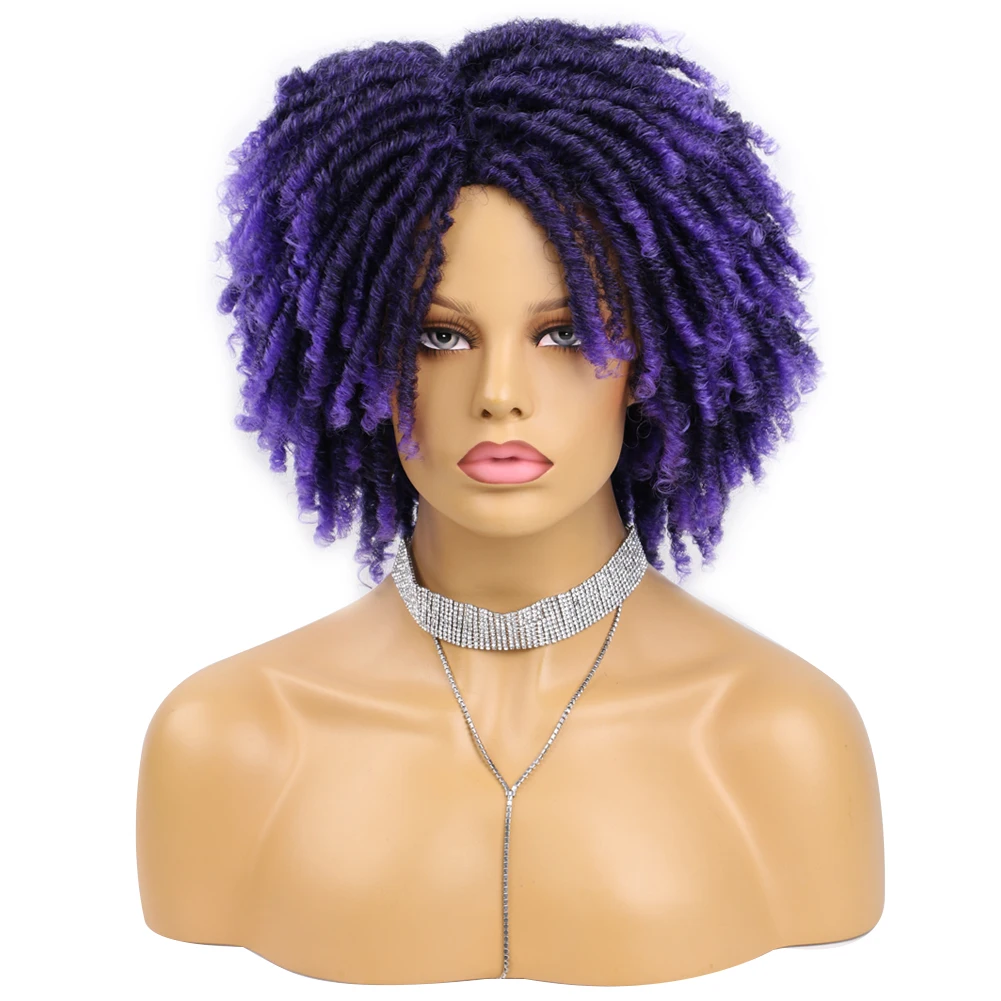 Synthetic Dreadlock Wigs Afro Twist Hair Wig Soft Faux Locs Wig For Black Women Daily Party Cosplay