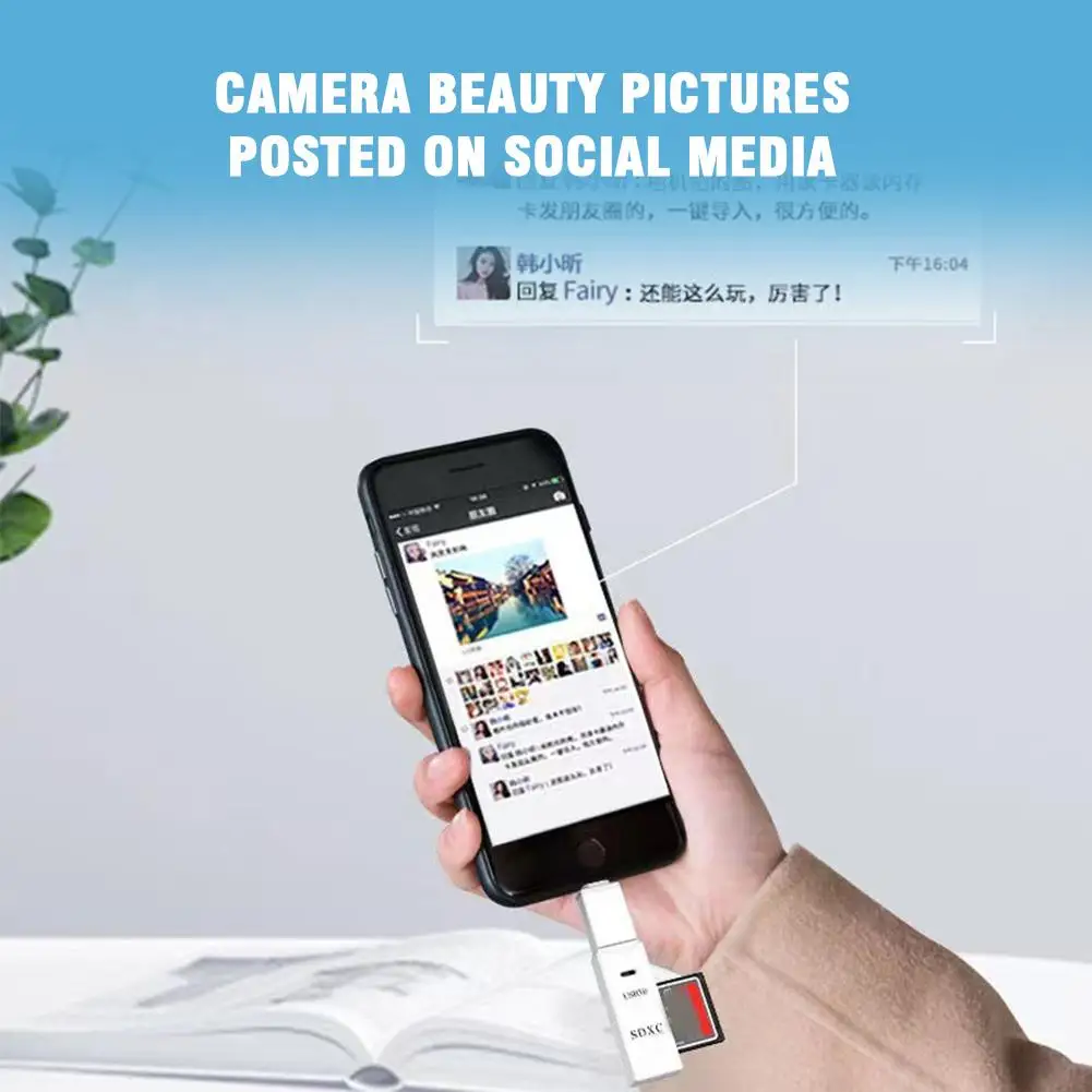 SD/TF Dual Card Slot Design 100MB/S High-speed Image Transmission 64GB Memory Driver-free Plug-and-play Card Reader