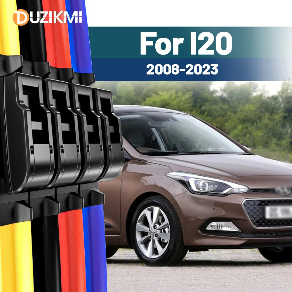 Für Hyundai I20 2008-2023 2014 2015 2016 2017 2018 2019 2020 2021 2022 2 stücke Frontscheibe Scheibenwischerblätter Rot Blau