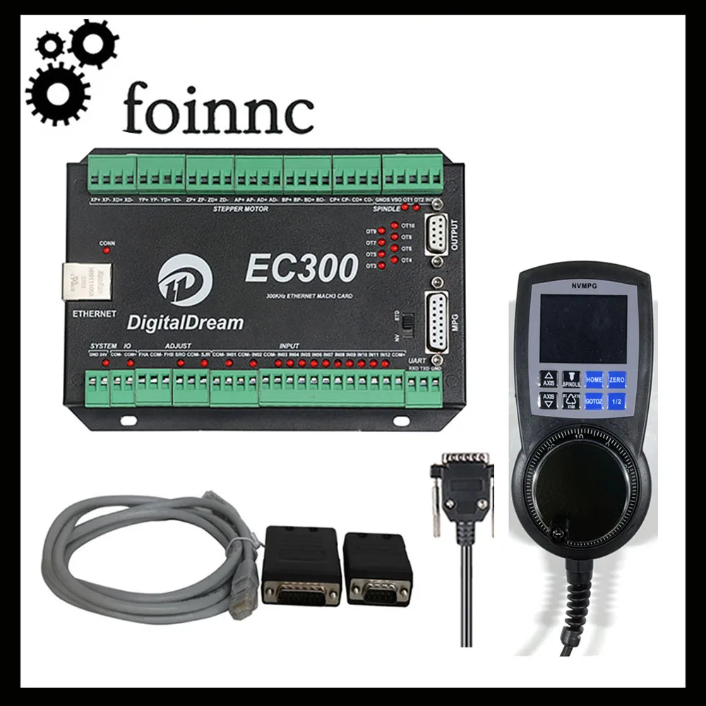 Ec300 Ethernet Mach3 Interface Board 3/4/5/6 Axis Control Card Supports Digital Display Handwheel And Mach3 Software