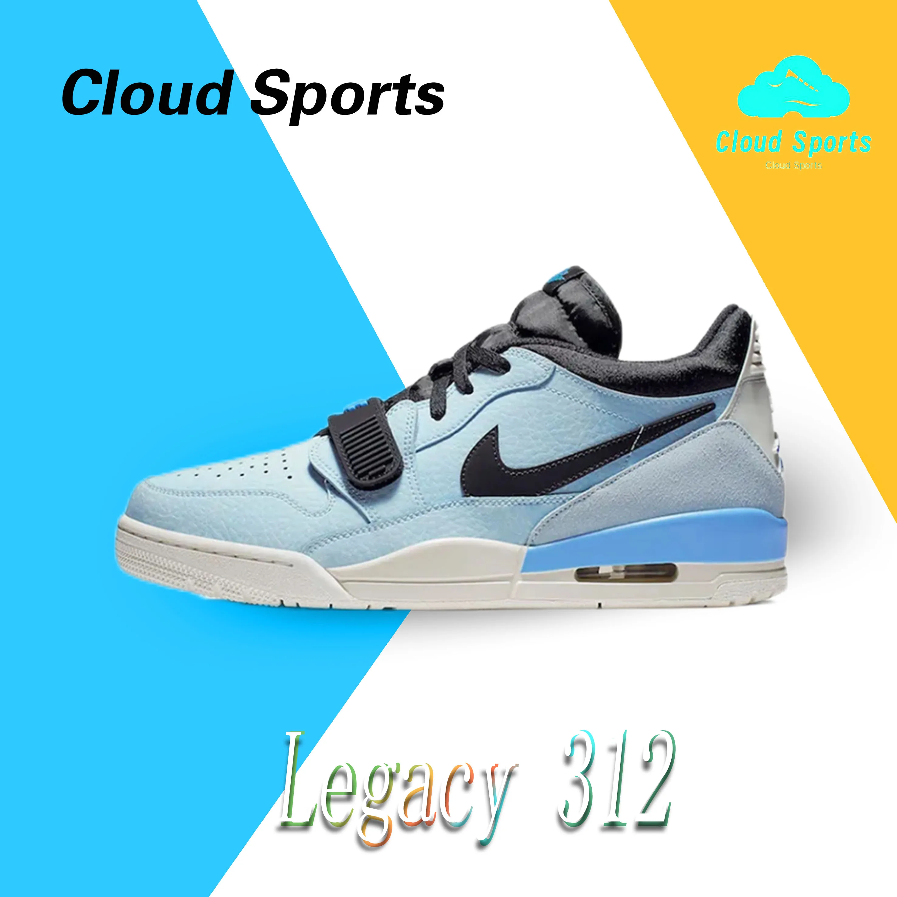 Nike AIR JORDAN LEGACY 312 low Man sneakers autumn Lightweight Cushioning Basketball Shoes Casual and comfortable light blue