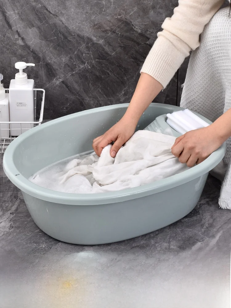 

Большая пластиковая ванна для стирки, круглая скраб-доска, встроенный балкон для домашнего использования с с скрабовым умывальником, Thiened Waing Basin