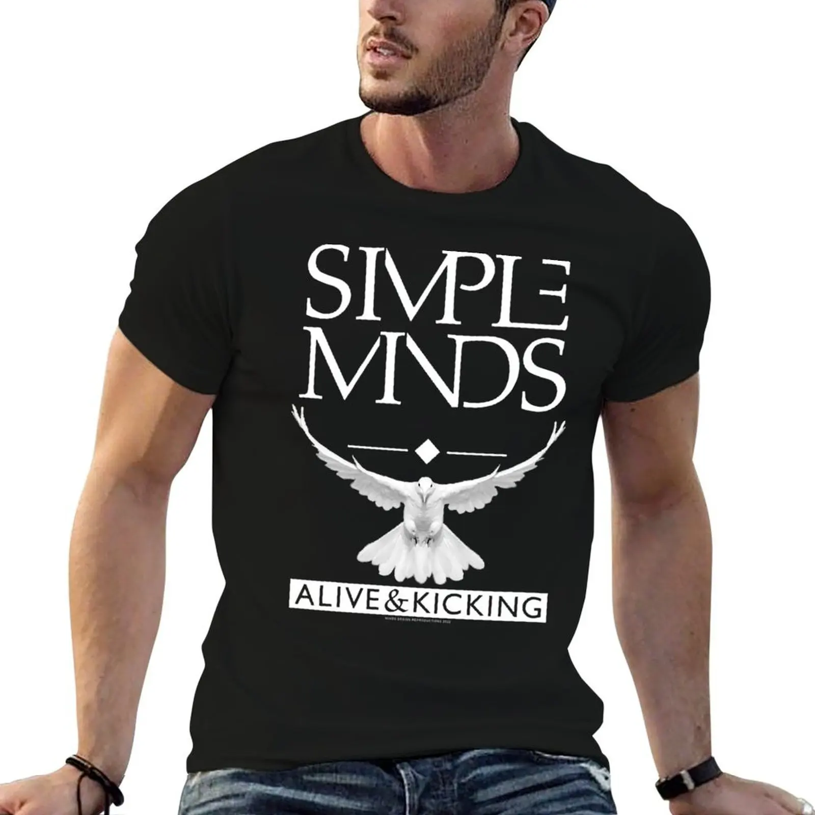 Simple Minds - Alive _amp_ Kicking T-shirt Premium avec imprimés, t-shirts pour hommes, t-shirt de luxe pour hommes