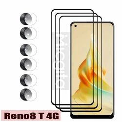 Full Glue Screen Protector For OPPO Reno8 T Tempered Glass CPH2481 Anti-Scratch For Reno8T Soft fiber lens film