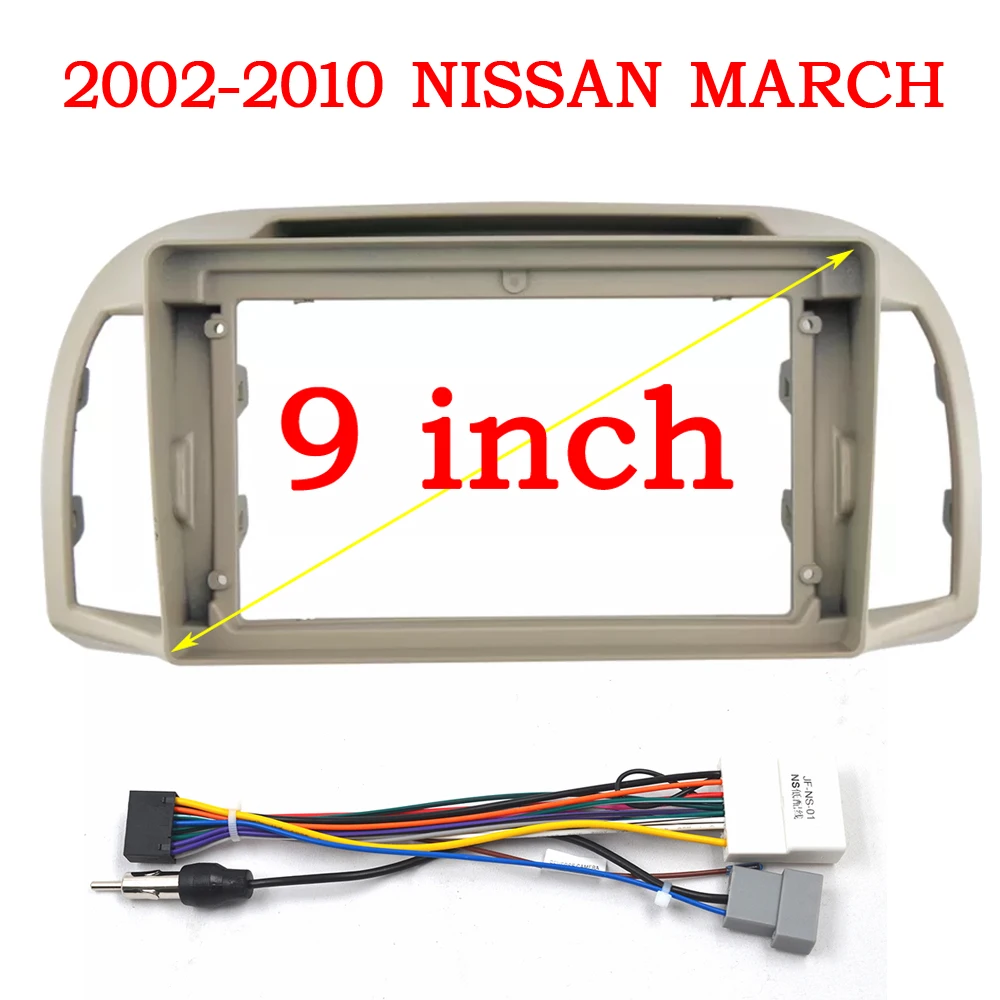 

Рамка 9 дюймов для Nissan March Micra 2002-2010, видеопанель, проигрыватель, аудио рамка, крепление на приборную панель, набор проводов, аксессуары с проводом