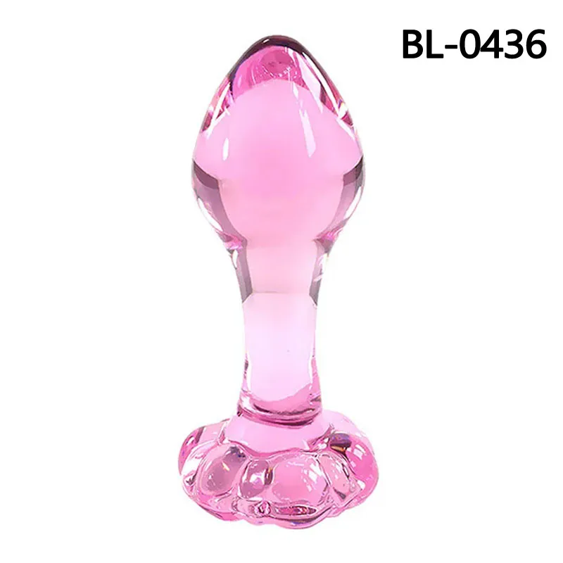 Pink Glass Anal Plug Dildo Anus Masturbator G Spot Stimulator Adult Sex Toys For Woman Men Erotic Glass Butt Plug Ass Insert