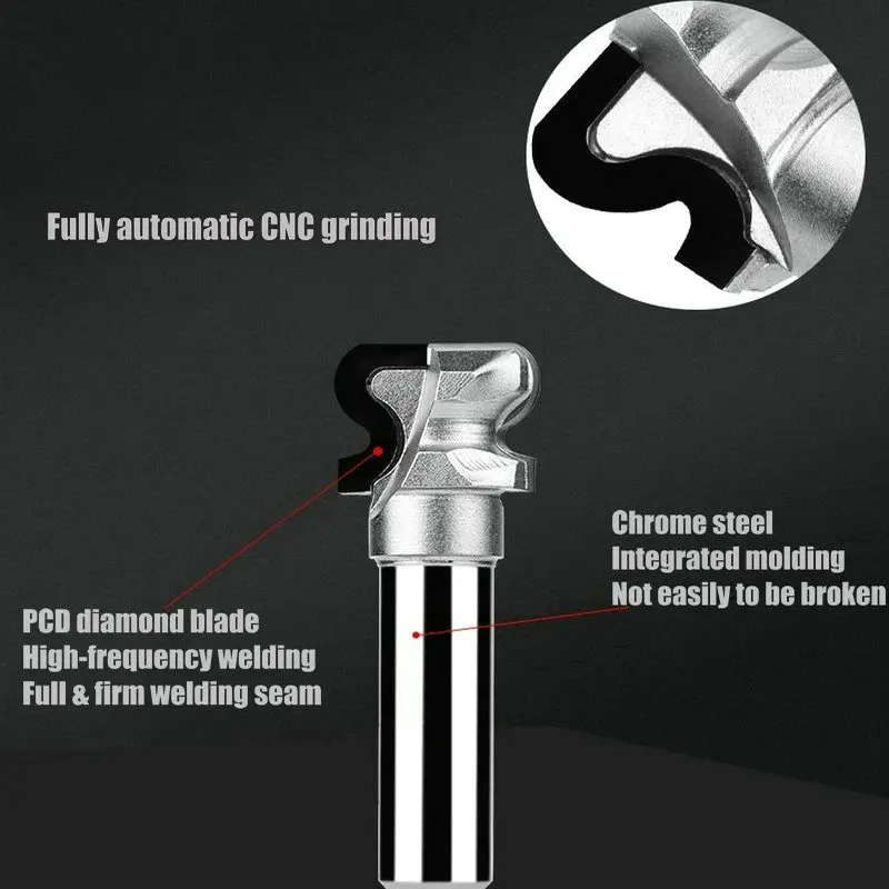 12.7mm PCD Diamond Door Handle Milling Cutter Slotting Router Bit Woodworking Tools 2-Arc Nail CNC Wood Grooving Drawer Endmill