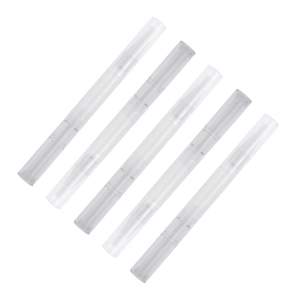 5pcs 3ml Transparent Pens Empty Nail Oil Pen with Brush Tip Container Applicators Eyelash Growth Liquid Tube