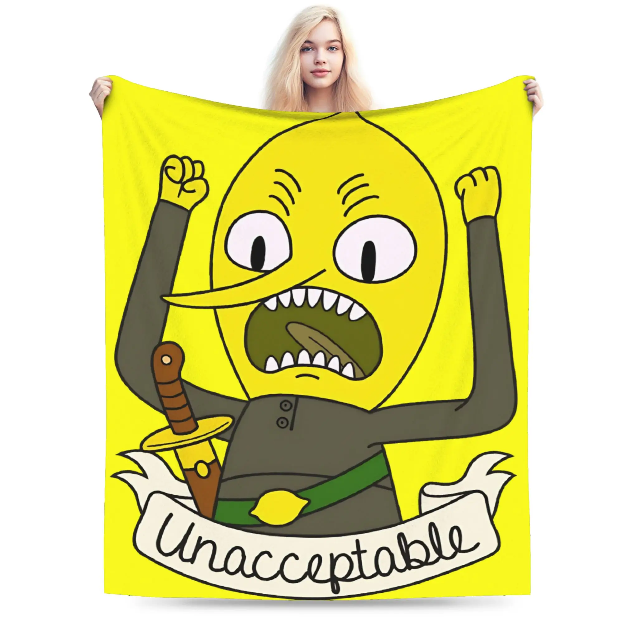 Lemongrab  Blankets Fleece  Cozy Lightweight Thin Throw Blanket for Sofa Bedspread