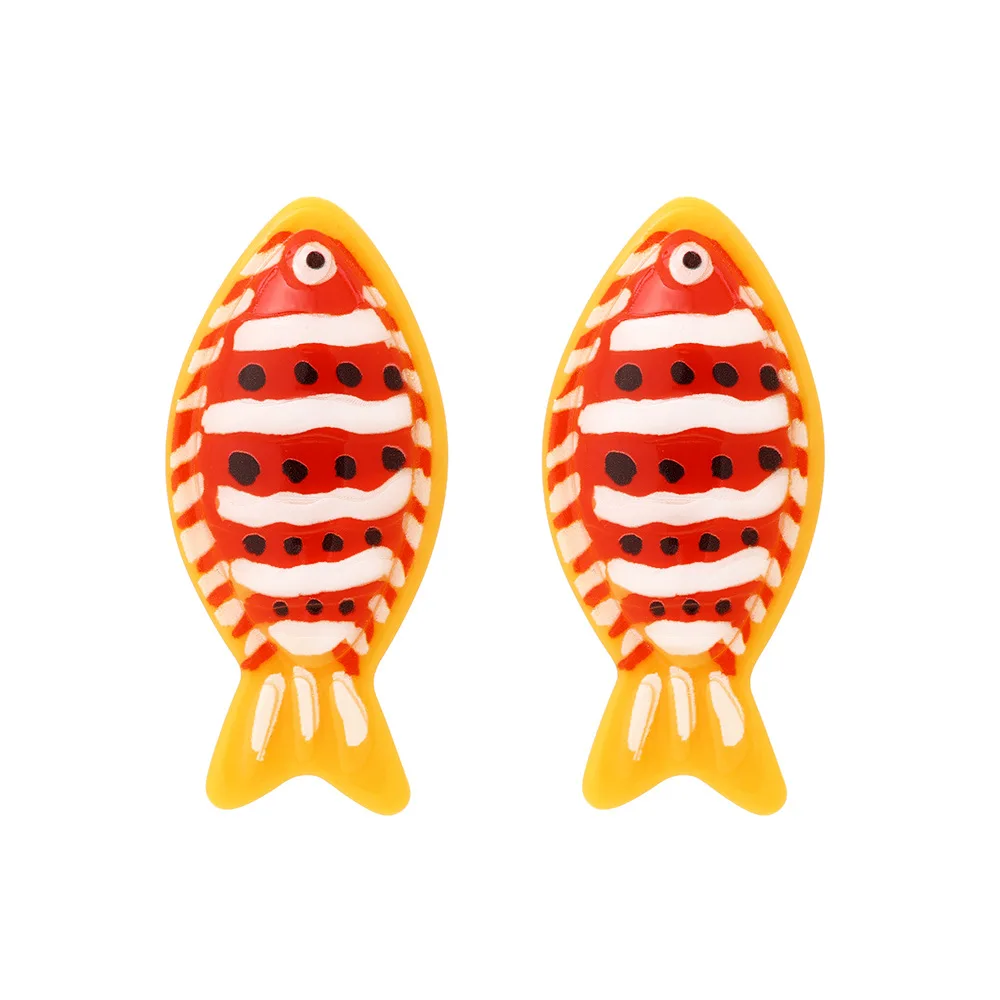 2024 New Colorful Tropical Fish Animals Earrings for Women Vintage Boho Jewelry Summer Beach Party Accessories