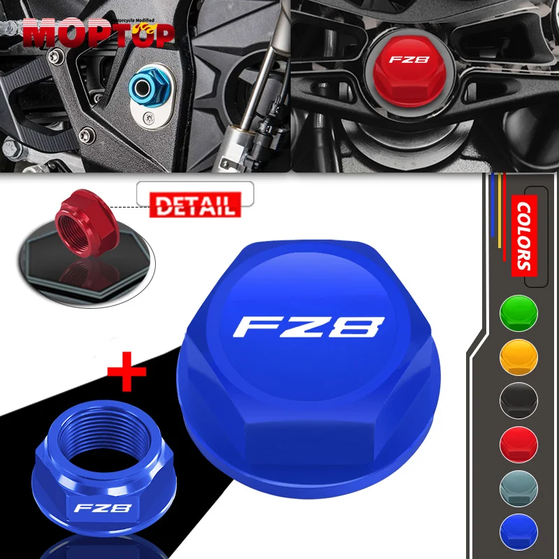 For FZ8 10-16 FZ1 FAZER 1000 06-12 Motorbike Rear Wheel Axle Nut Screw Bolt CNC Steering Stem Head Screw Cover Cap fz1 fz8 Fazer