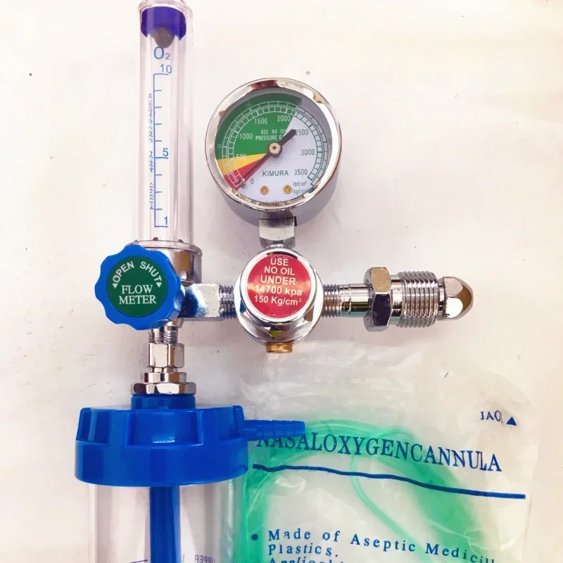 

Buoy Type Oxygen Inhaler WX-YQ-04 Oxygen Reducer External Thread Oxygen Gauge Pressure Gauge O2 G5/8-14 (CGA540)