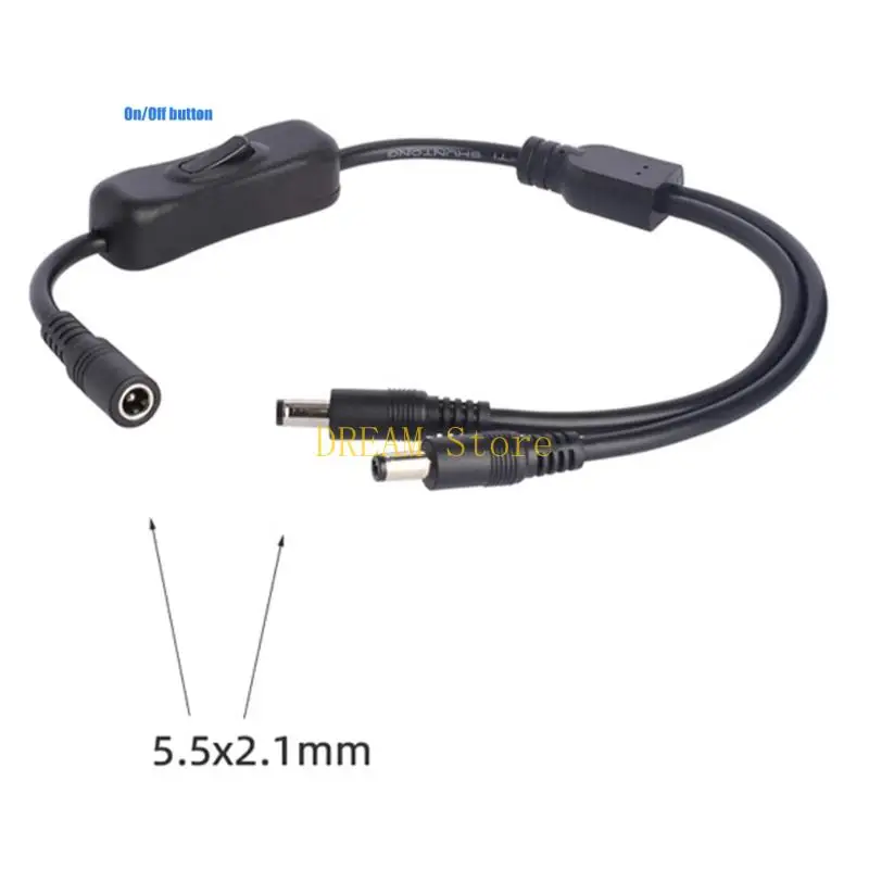 DC5.5X2.1Mm Power  Splitter Cable with Inline Switching for Desktop Device Wiring Best Sale
