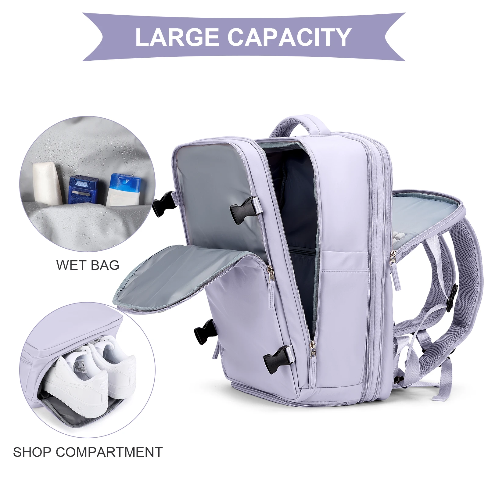 Extra Large Travel Laptop Backpack Expandable Flight Approved Backpack for Women Men Weekender Carry on Backpack Hiking Backpack