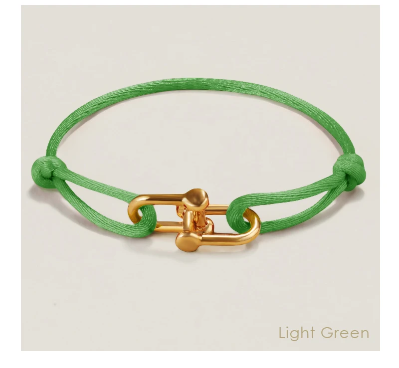 MOONLIGHT Classic Adjustable U-Shape Charm Bracelets for Women High Quality Silk Rope Bracelet Female Jewelry Gifts Wholesale