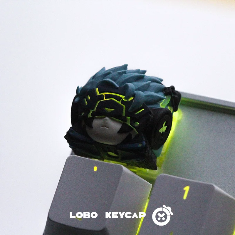 1pc Aquilek Anime Resin Keycaps MX Switches for Mechanical Keyboard Translucent Custom Cute Gaming Keyboard Accessories Gift