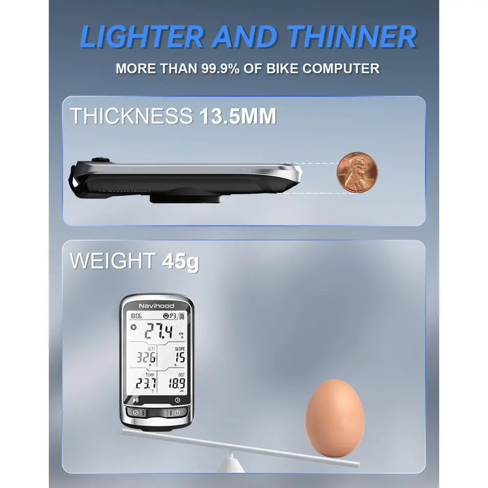 كمبيوتر لاسلكي للدراجة بنظام تحديد المواقع L4، شاشة 2.3 مغلفة، رفيع للغاية وخفيف الوزن، مقاوم للماء IPX7، بلوتوث و ANT+ Ena #2