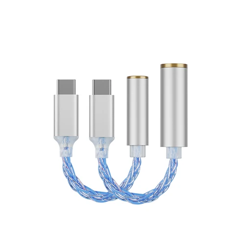 Imagen 1 del producto JCALLY JM6 Pro tipo C a 3,5mm Dual DAC CX31993 MAX97220 amplificador de auriculares de Audio Digital adaptador de auriculares móviles HiFi DAC