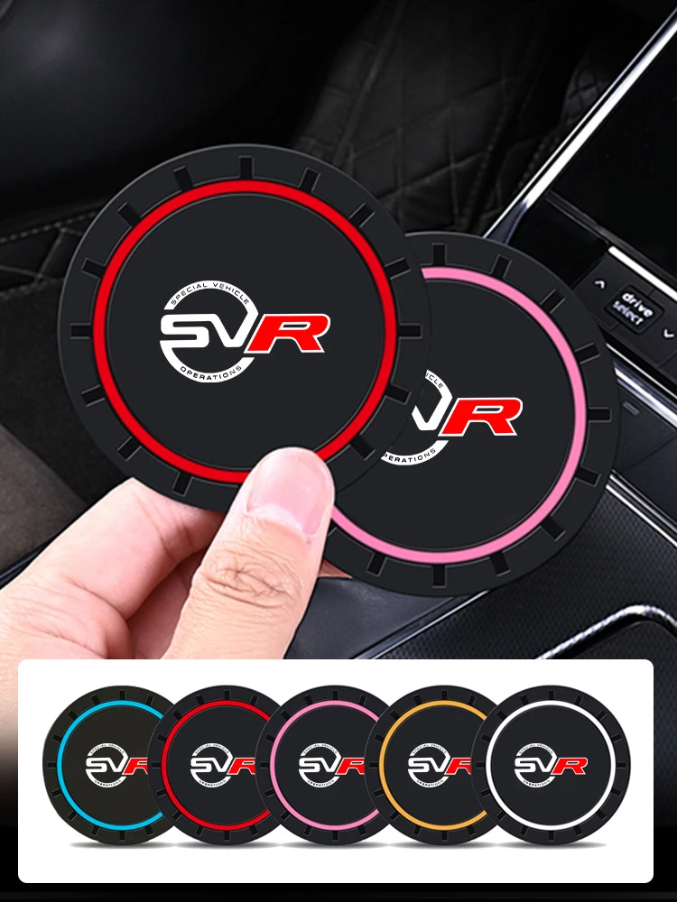 Dessous de verre antidérapant en Silicone pour voiture, 2 pièces, tapis de boisson pour tasse d'eau, pour Jaguar SVR XF XJ XE s-type f-type x-type f-pace i-pace e-pace XFR XK