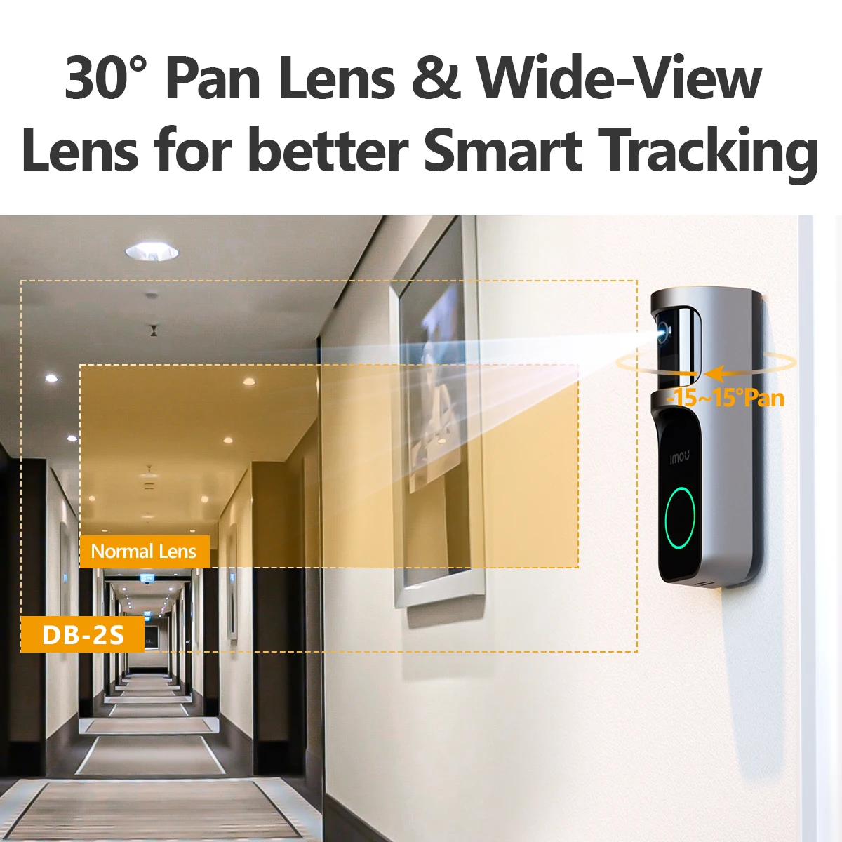 IMOU Video Doorbell 2S ชุดแบตเตอรี่แบบชาร์จไฟได้ 5000mAh 30 ° Pan Lens Human Detection พูดคุยสองทางกันน้ํา 100% ระฆังไร้สาย