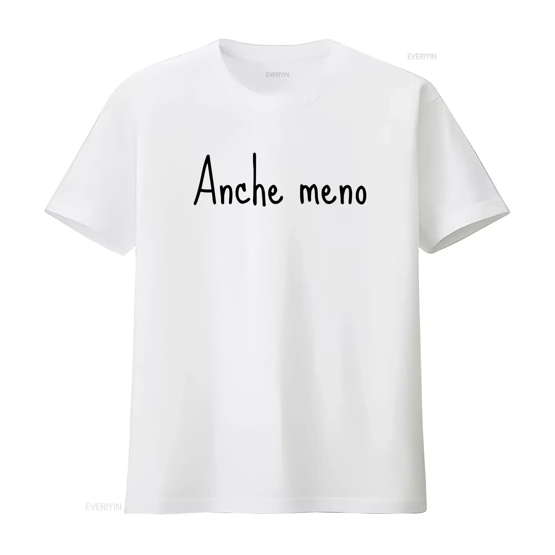 T shirt da donna Anche Meno Stampa casual con scritta italiana girocollo leggera perfetta per primavera estate bianca testo