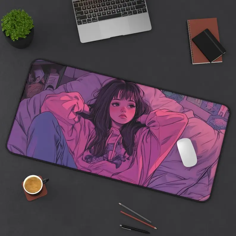 

Pink Anime Girl Mouse Pad, Non-slip Waterproof Mouse Pad,XXL Office Gaming Desk Decor Mat, The Perfect Gift for Friends.