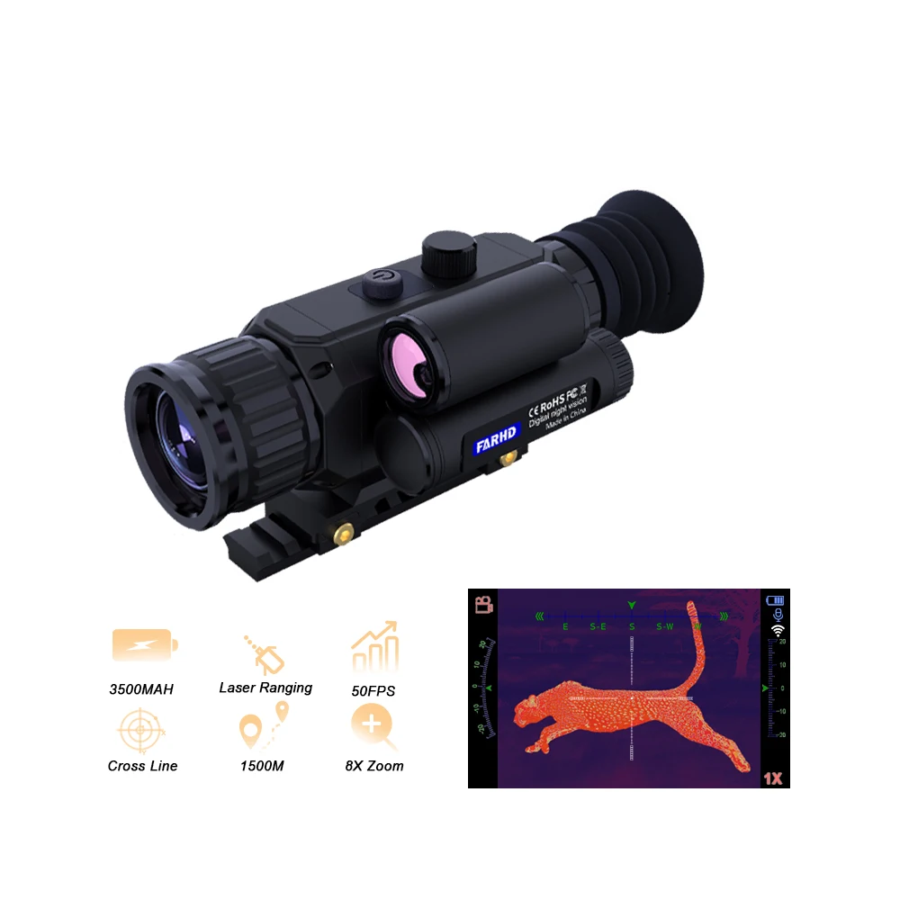 

FARHD Stock Thermal Monocular Scope Monocular 50mm Objective Lens Night Vision Thermal Hunting Scopes Accessory for Hunting