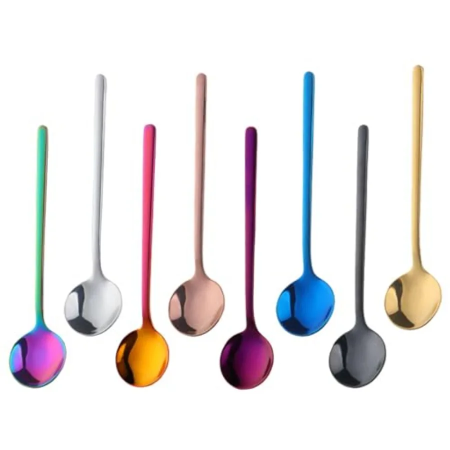 

TEHAHA 8 Pcs Coffee Spoons Stainless Steel Espresso Spoon 5.3 Ihes Mini Tea Spoon Lightweight Small Round Spoons Set for Coffee