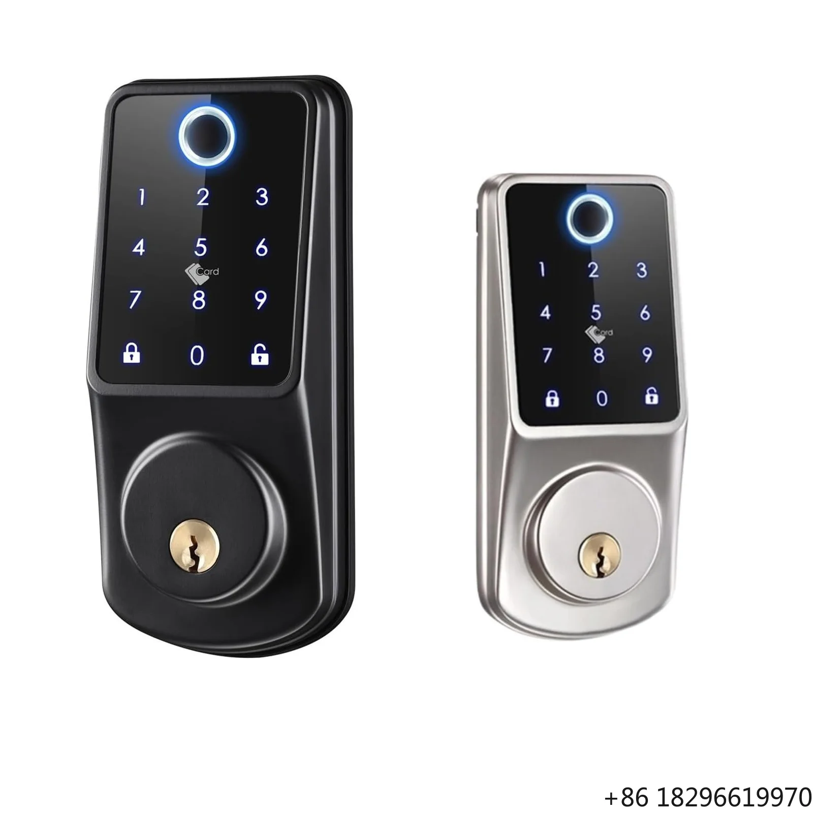 Smart Lock Automatic WiFi Password Fingerprint Keyless Entry Keypad Gate Electronic for Bedroom Front Apartment Black Door Lock