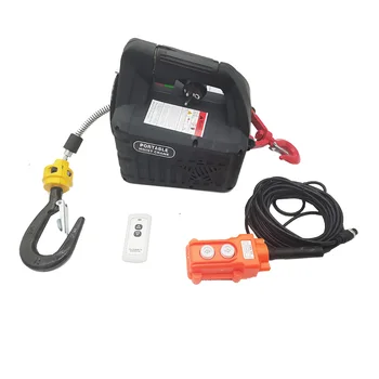 Talha elétrica portátil 3 em 1, controle remoto sem fio, 220v, 500kg de capacidade, guindaste, máquina, sistema de polia de gancho com luvas