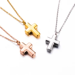 Unisex Cross Locket Ashes Urn Necklace Keepsake Screw Religious Cross Cremation Pendant Jewelry