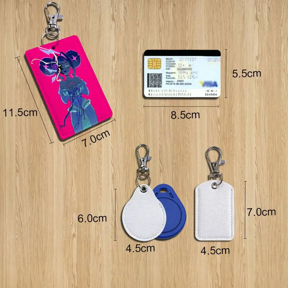 Blues kinned double pigtails Knights of Guinevere Card Holder Keychain Key Ring Door Lock Access Protective Case For Security
