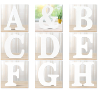 6 Inch White Wood Letters, Unfinished Wood Letters for Wall Decor Decorative Standing Letters Slices Sign Board Decoration for C