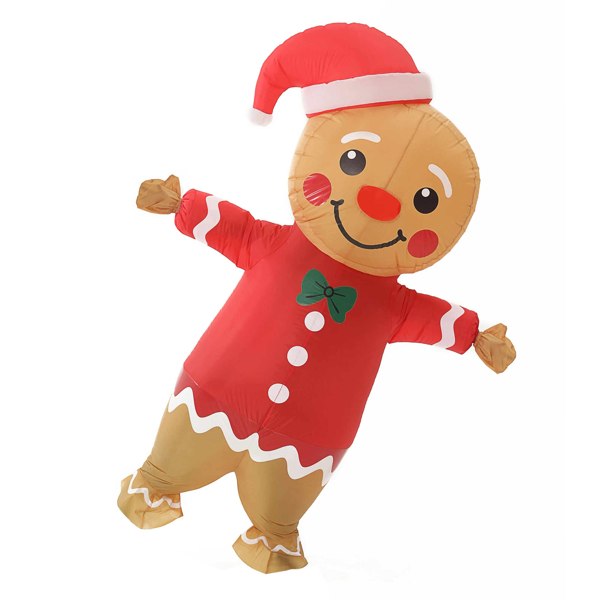 نفخ الزنجبيل رجل زي الكبار تفجير عيد الميلاد مضحك البدلة تأثيري كرنفال لعب الأدوار ملابس الهالوين