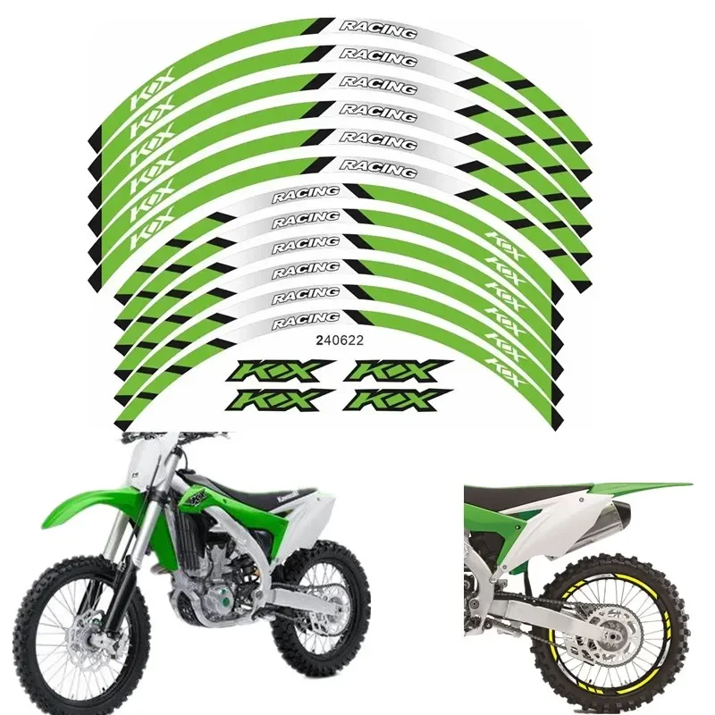 MOTO For Kawasaki KX 450 250 250F 450F 85 125 100 50 550 60 65 80 85  Motorcycle Parts Contour Wheel Decoration Decal Sticker -C