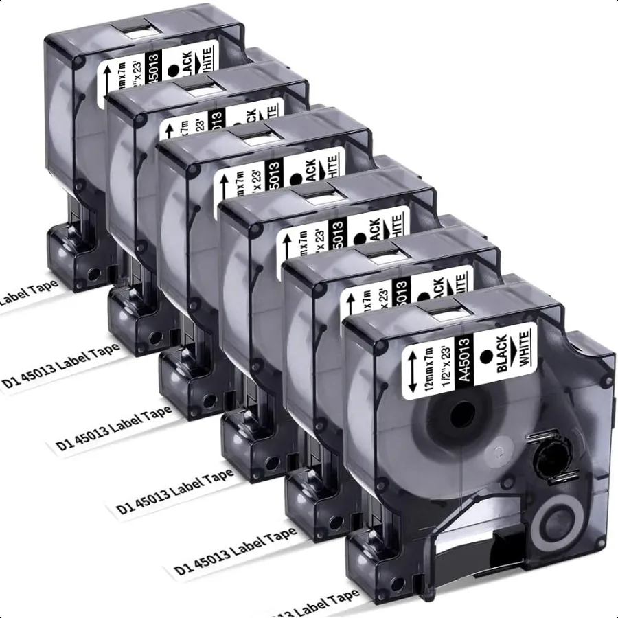 

Замена ленты для этикеток Dymo D1 45013, заправки для этикеток Dymo d1 a45013, черный на белом, 1 2 дюйма x 23 фута, совместимые с DYMO La