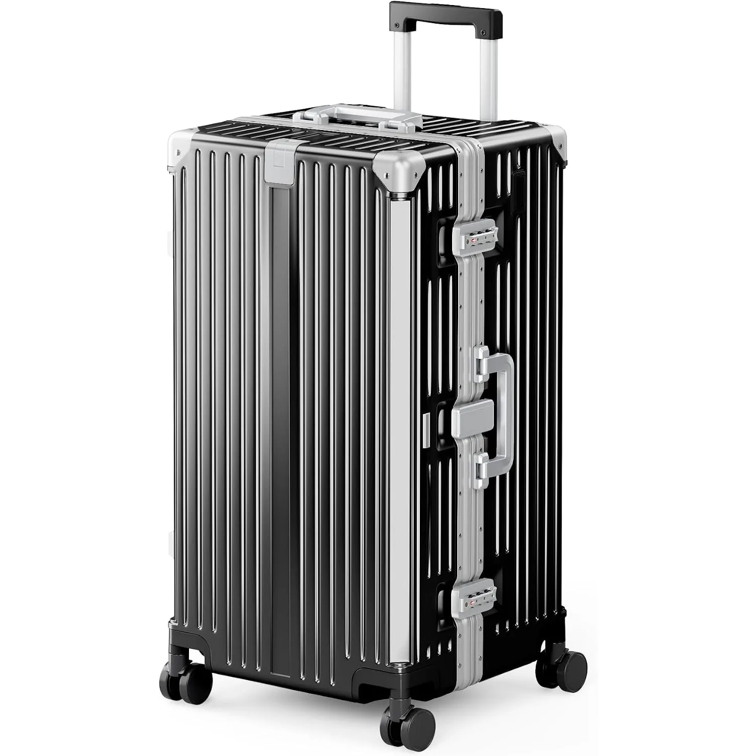 Trunk Luggage 28 Inch with Aluminum Frame Zipperless Suitcase