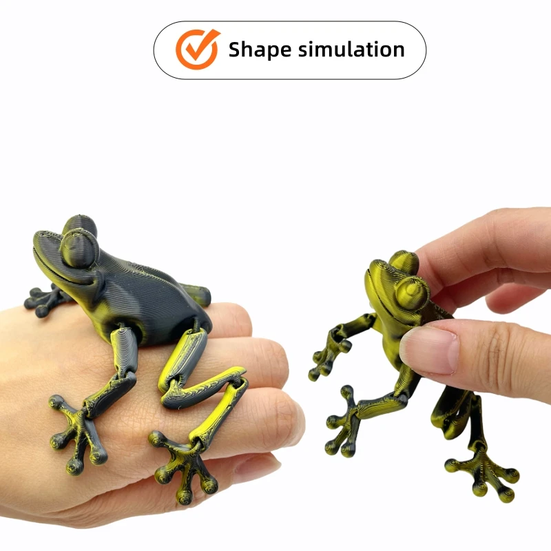 3/5 Pieces Set 3D Printed Frog Toys with Movable Joints, Suitable for Home Office Holiday Decorations and Ornamental Decoration