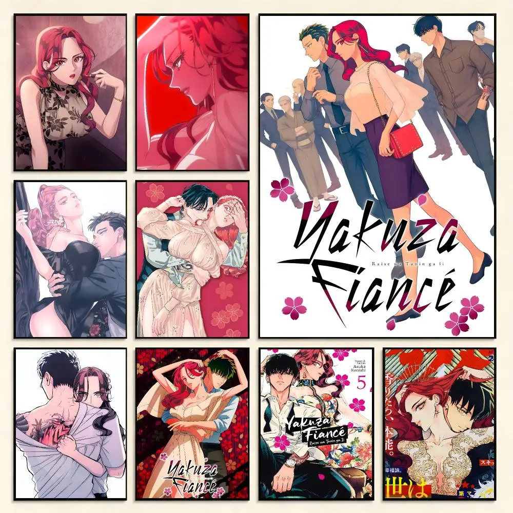 Romance Anime Yakuza Fiance Poster Digital Solvent Print Waterproof PP Fade-Resistant Wall Art Room Decor Gift