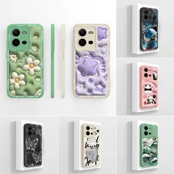 For Vivo V25 V25E Coque Trendy Love Heart Cases Soft Silicone Camera Protection Fundas For VivoV25e Phone Cover V25 Case Carcas