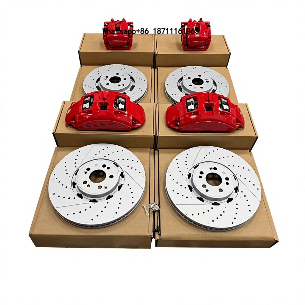 

Front 6Pot Rear 1Pot Big Brake Caliper Kit with 400mm 370mm Brake Discs and Brake Pads Direct Bolt-On Installation Fits G63
