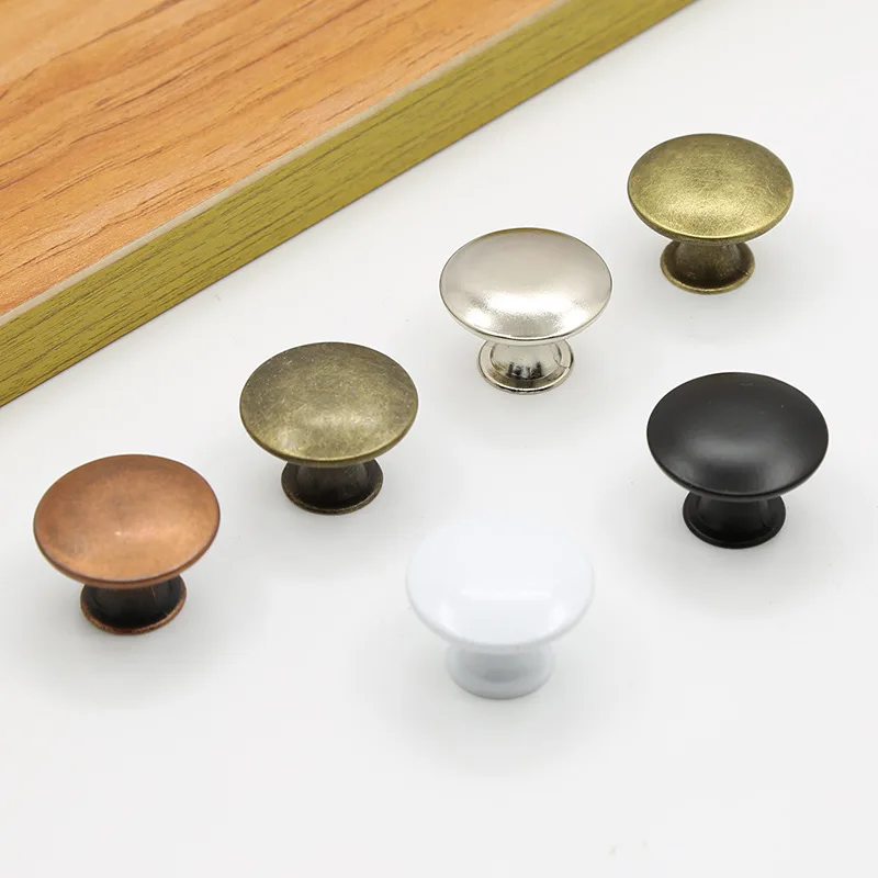 European style cabinet door antique round handle black simple retro drawer blue red bronze flat head small handles