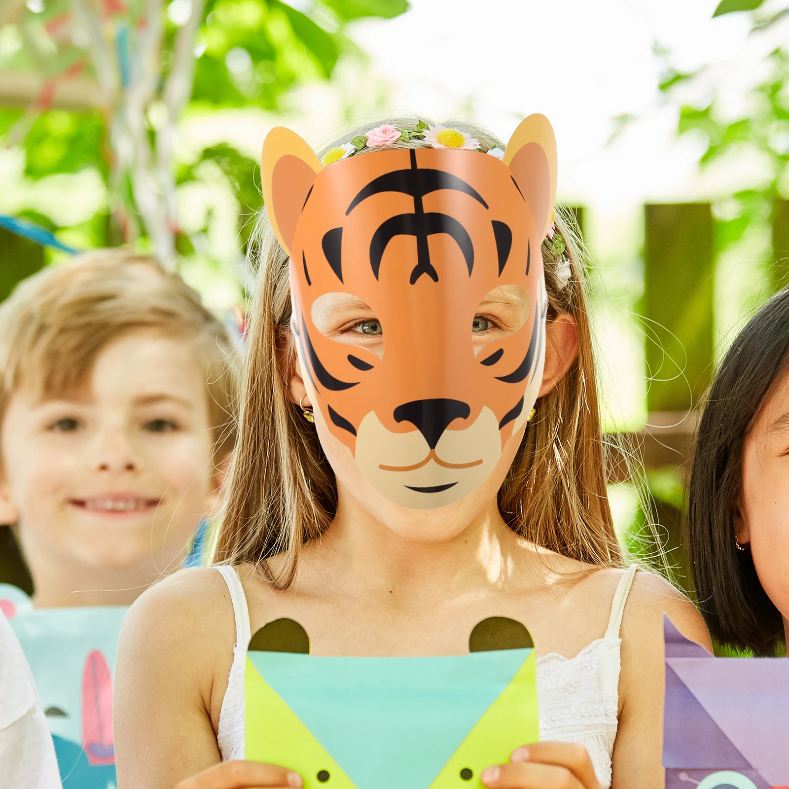 15 szt. Zwierzęce Maski Maskarady dla Dzieci Niedźwiedź Upominki na Przyjęcia Halloween Akcesoria Dżungla Lew Tygrys Hipopotam Maski Urodziny