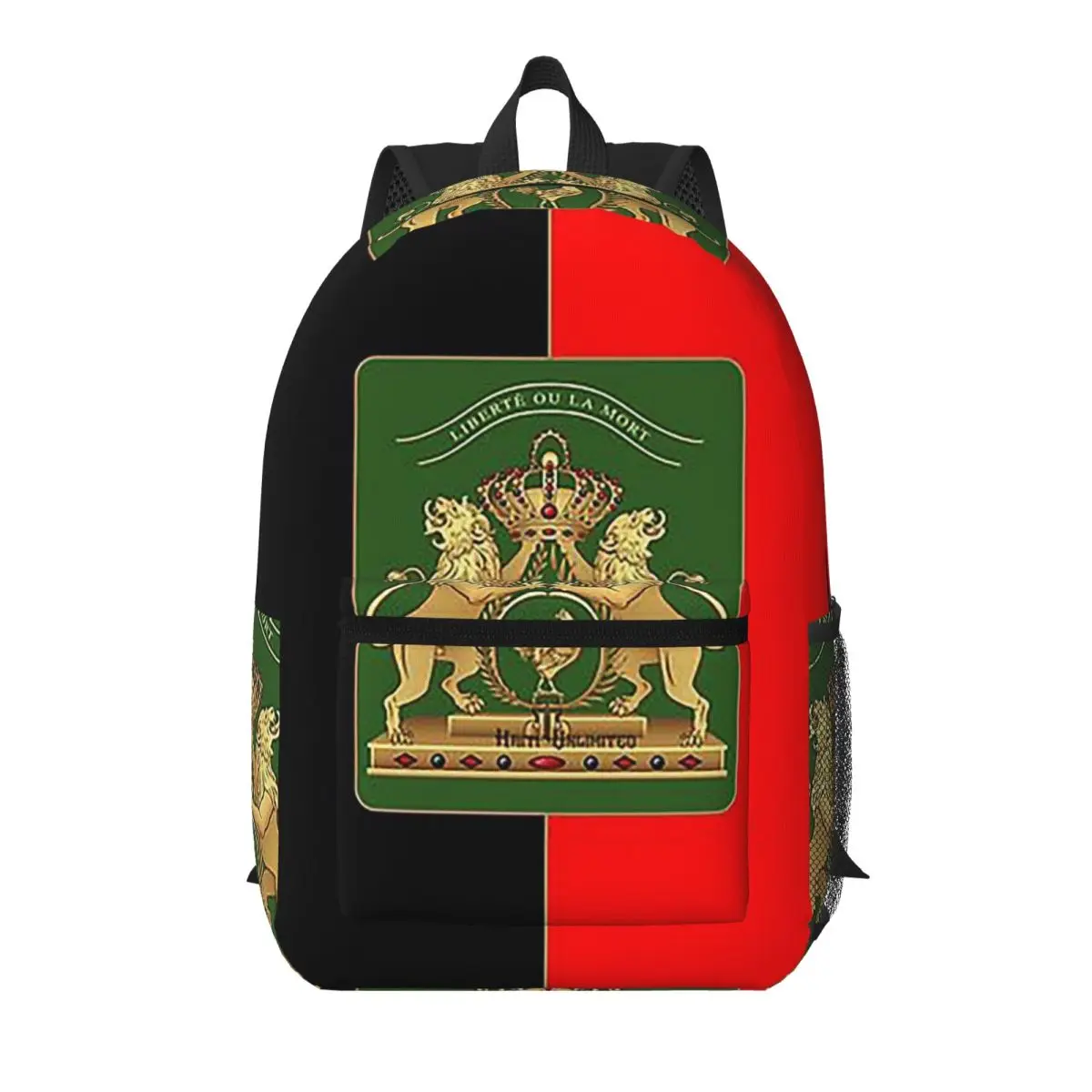 Haitian Independence Flag Student Backpack School Bag Hiking Travel Daypack for Men Women Bookbag Shoulder Bags