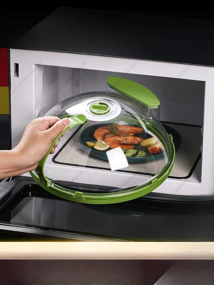 Household High-Temp Resistant Microwave Splatter Cover, Plastic Food-Safe Lid for Heating Dishes