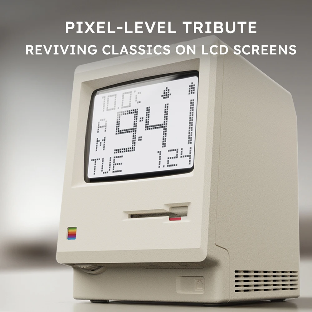 Horloge rétro créative Maclock réveil étudiant spécifique réveil artefact décor de bureau affichage électronique réveil