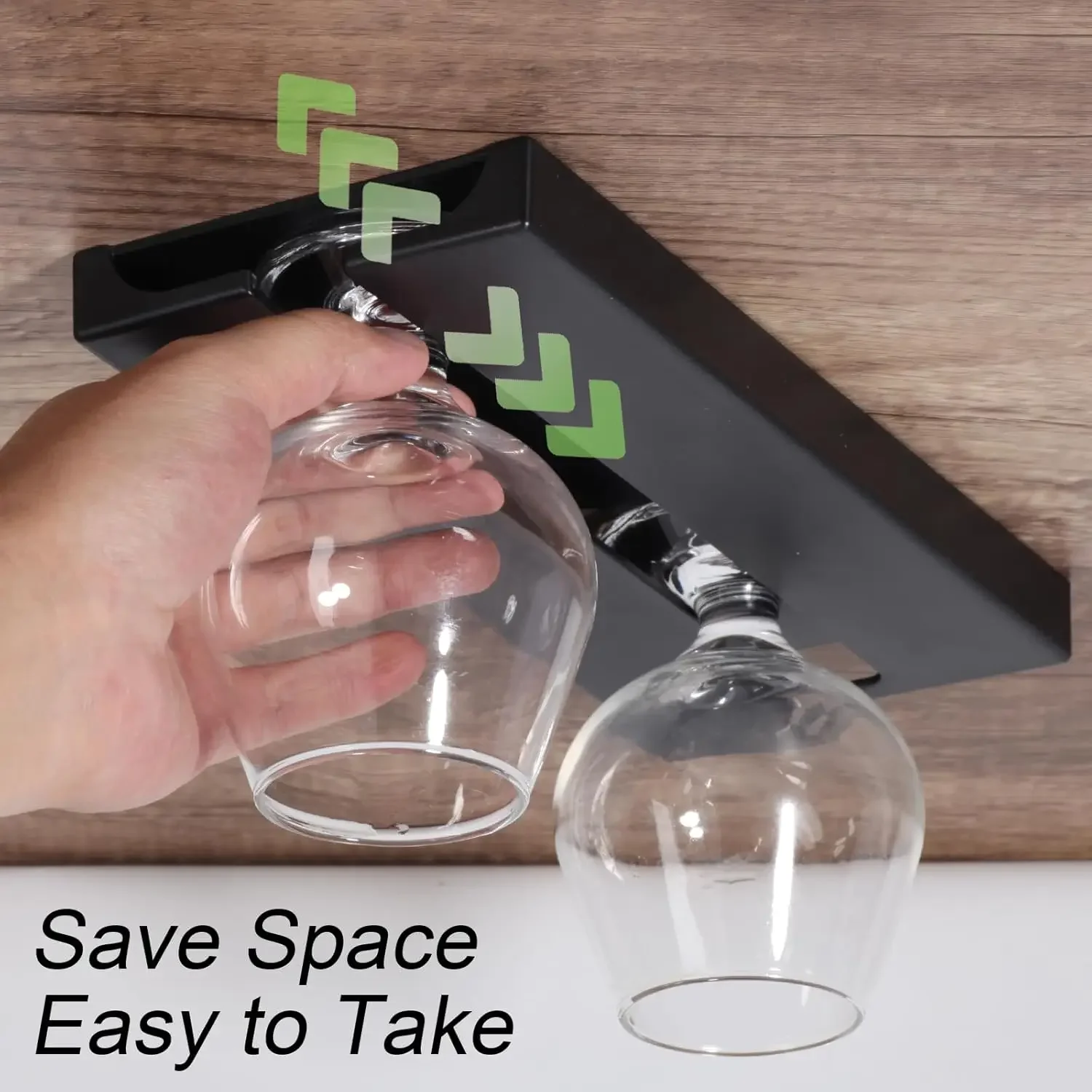 

2Pcs Multifunctional Wine Glass Holder Stemware Rack Plastic Punch Free Hanging Under Cabinet Storage for Bar Kitchen Restaurant