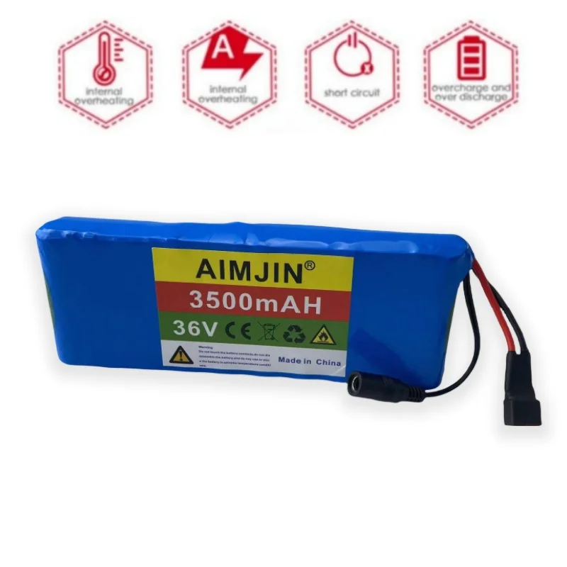 10S1P high-quality 36V 3500mAh 18650 Rechargeable Lithium Battery Pack Belt BMS with Charger
