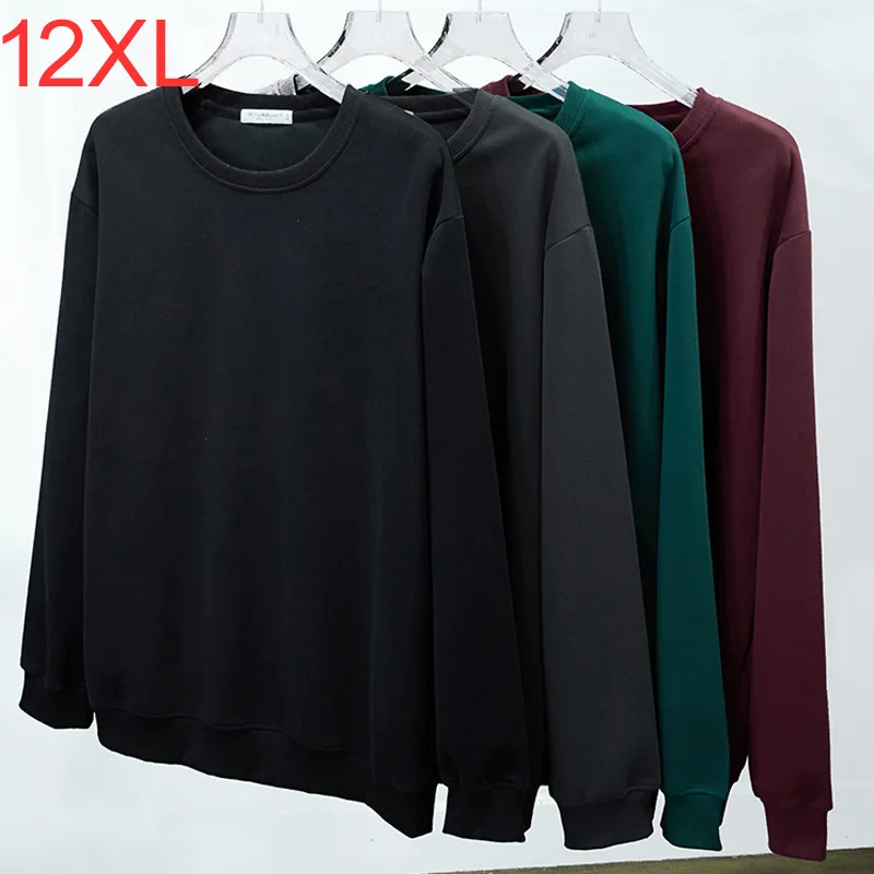 

Large size sweater men's spring autumn new men's jacket round neck loose long-sleeved streetwear men sweatshirt 10XL 12XL 11XL